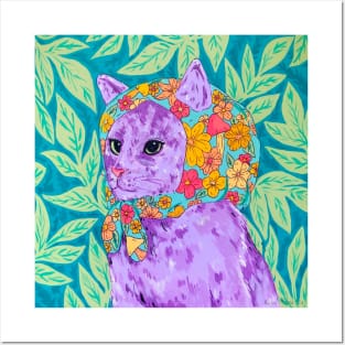 Babushkat Portrait - Funny Cat Art Posters and Art